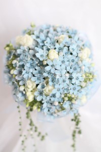 サムシングブルー　ブルースター　ウェディングブーケ
