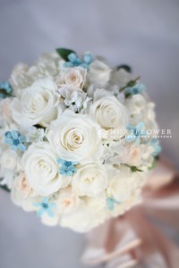 プリザーブドフラワー　ウェディングブーケ　サムシングブルー