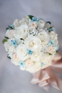 プリザーブドフラワー　ウェディングブーケ　サムシングブルー