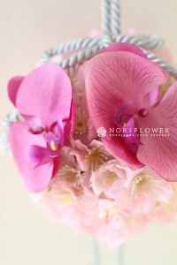 桜＆胡蝶蘭和装ブーケ　和装ブーケ　ボールブーケ　お色直しブーケ
