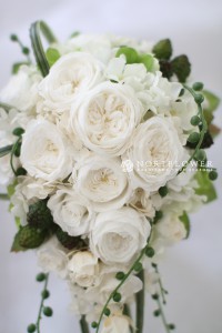 プリザーブドフラワーブーケ　オールドローズ　プリザーブドウェディングブーケ　軽井沢ウェディング