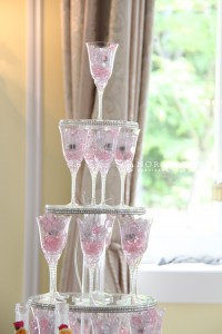 軽井沢ウェディング　会場装飾花　軽井沢ブーケ　アレンジメント　シャンパンタワー