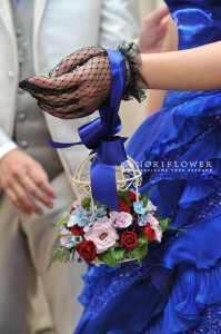 ダイヤのチョーカー生花　鳥かごブーケ　カクテルドレス小物　ウェディングブーケ軽井沢　ブーケ軽井沢