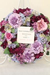 ウェルカムリース 軽井沢ウェディングブーケ 軽井沢ウェディング ウェルカムボード