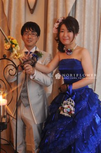 ダイヤのチョーカー生花　鳥かごブーケ　カクテルドレス小物　ウェディングブーケ軽井沢　ブーケ軽井沢