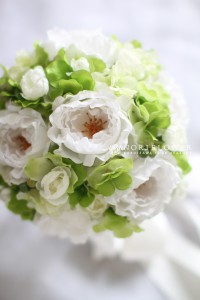 ウェディングブーケ　ブーケ　軽井沢ブーケ　白グリーンブーケ　軽井沢　ウェディングブーケ