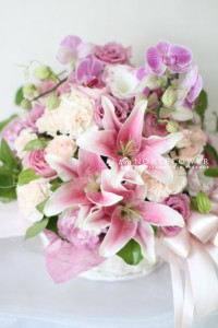 ご両親贈呈ギフト　お祝いアレンジ　コンサートアレンジ　新築祝い　軽井沢花屋　軽井沢フラワーショップ